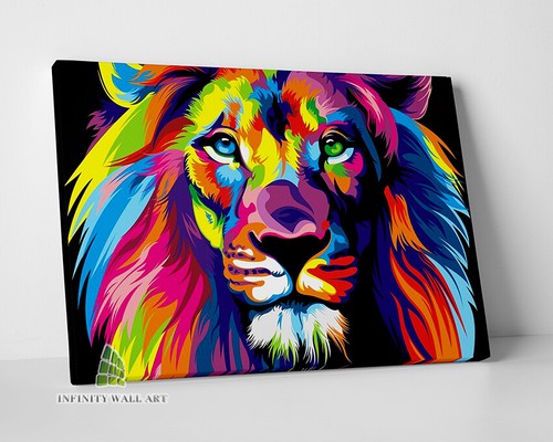 Lion abstract colour pop art - pop,