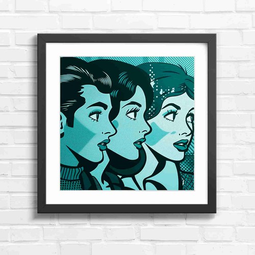 Bold pop art girl profile - art,
