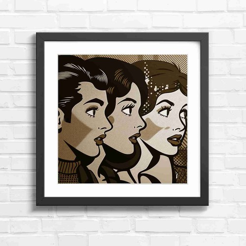Bold pop art girl - art, profile
