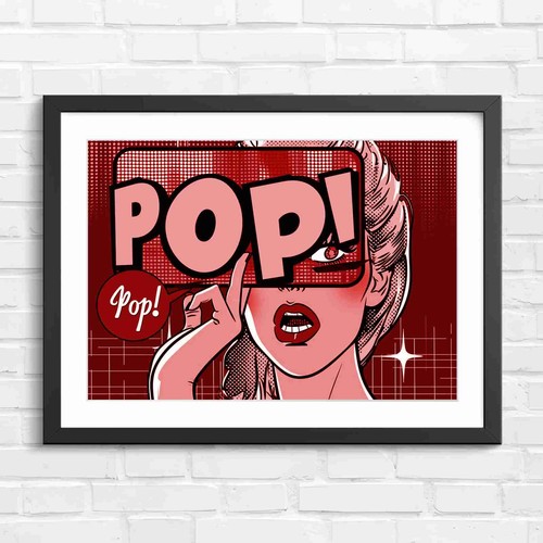 Bold pop art girl - art, with