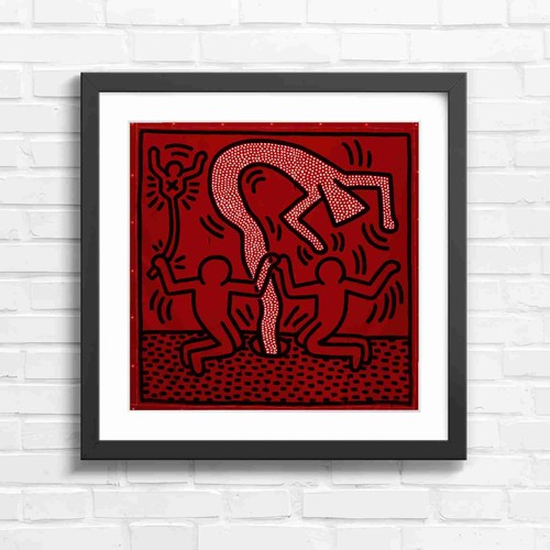 Bold red pop art figures - red,