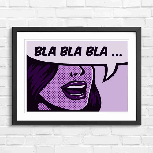 Bold pop art girl - pop, talking