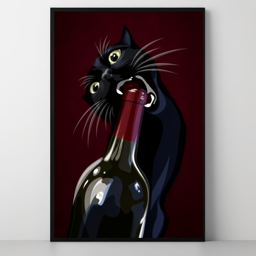 Funny black cat - funny,