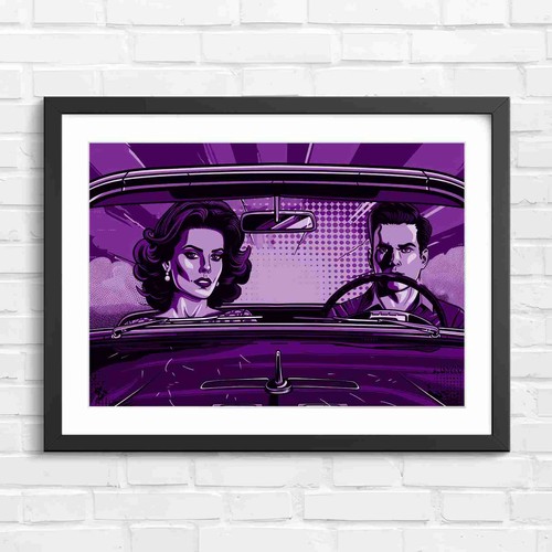 Retro pop art couple - art,