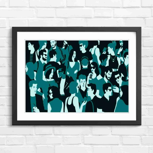 Bold pop art crowd scene - bold,