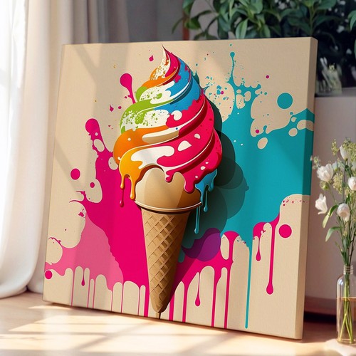 Ice cream pop art - cream, wall