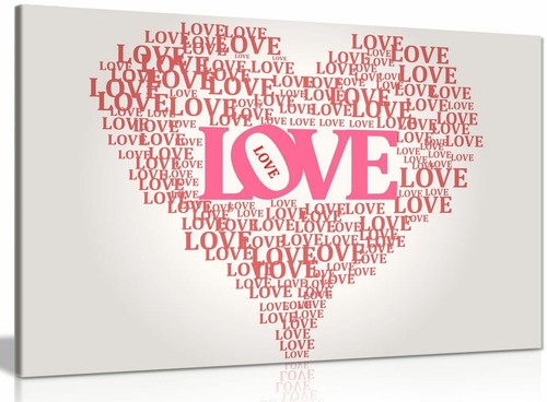Love heart canvas wall art - love,