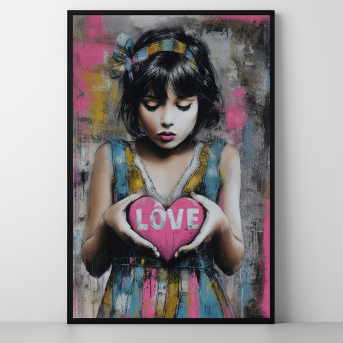 Pop art girl love heart - pop,