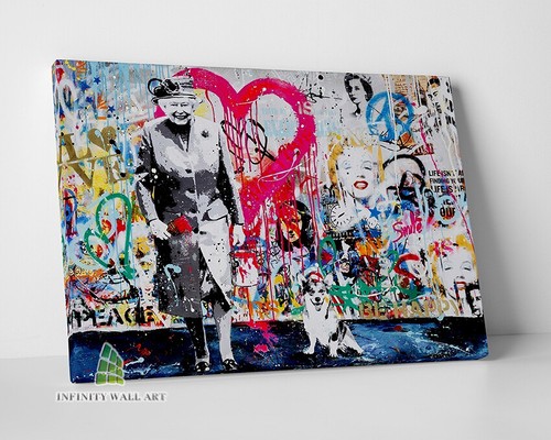 Queen liz corgi graffiti - queen, &