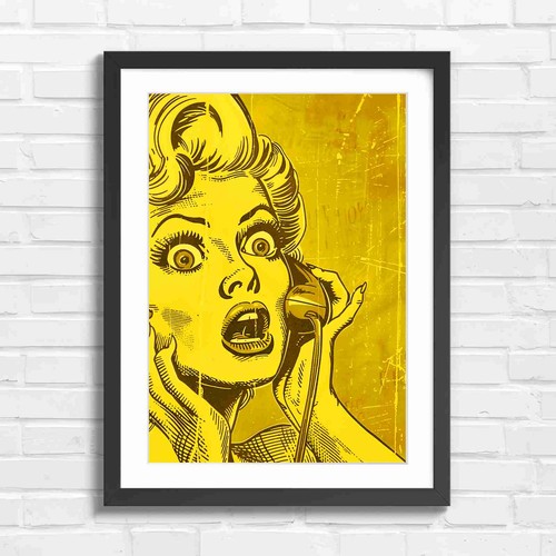 Retro pop art - with, phone