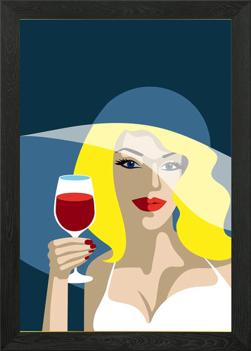 Pop art woman - framed, wall