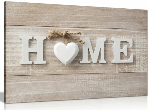 Home wooden sign canvas wall - sign,