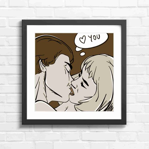 Pop art couple - art,