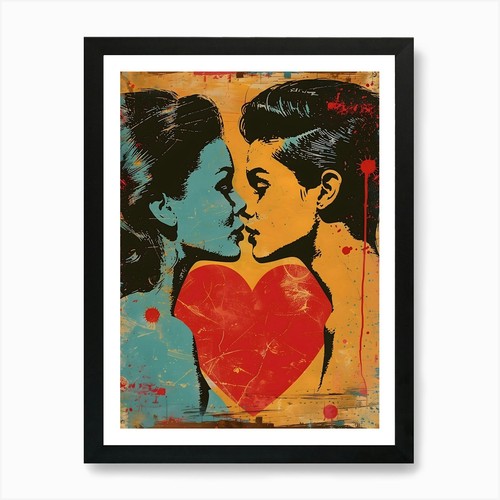 Kissing vibrant pop - kissing,, art