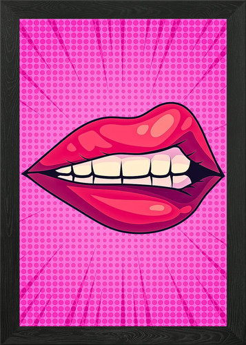 Pop art lips with - art, pink