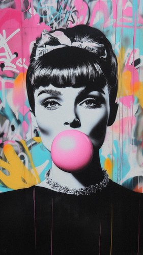 Pop art women pink - art,