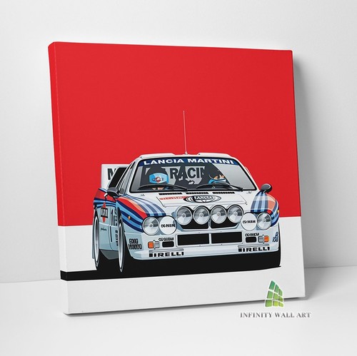 Red rally car canvas - rally,