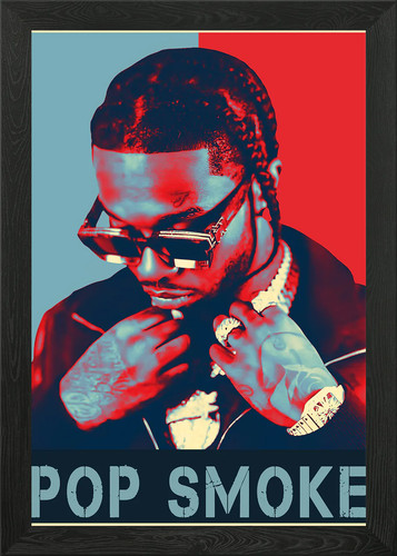 Pop smoke rapper framed wall - framed,
