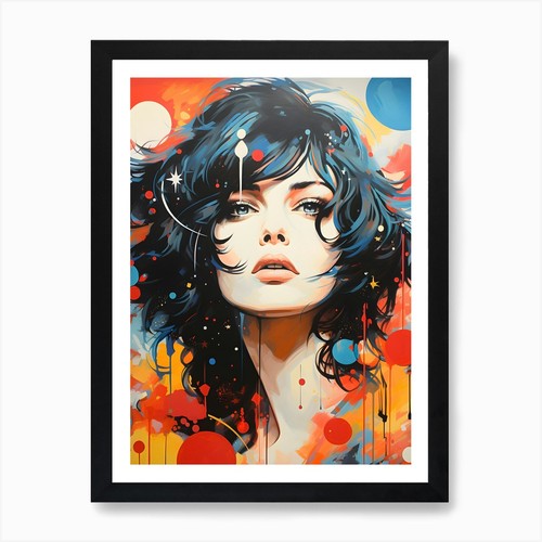 Vibrant face pop style art - pop,
