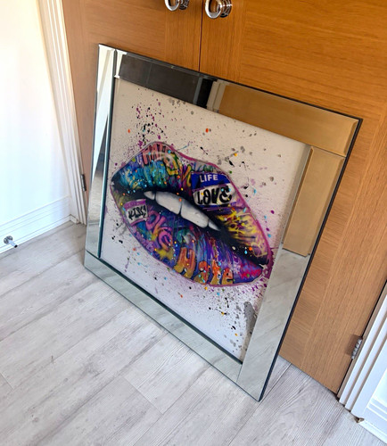 Pop art lips - love, framed