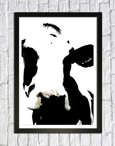 Pop art cow - pop, framed
