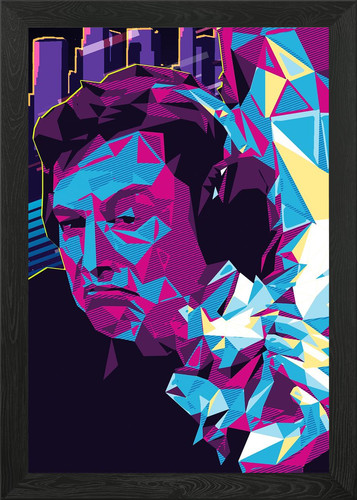 Retro pop art portrait framed - retro,