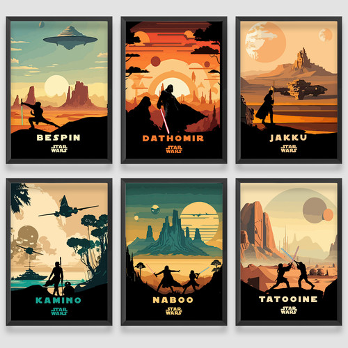 Star wars planets wall art - star,