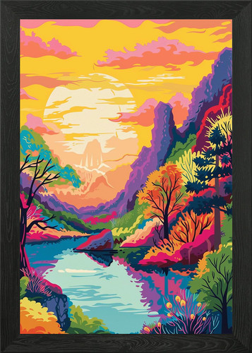 Vibrant pop art landscape - pop,