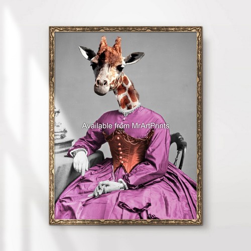 Giraffe art print poster - giraffe,