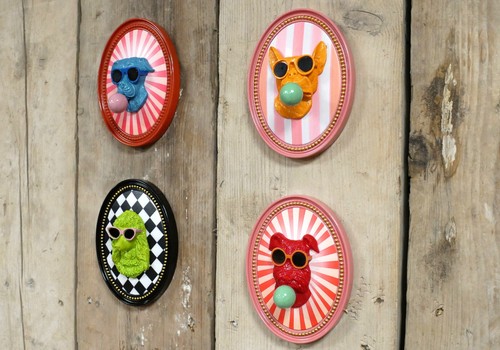 Set quirky animal wall - set, 4