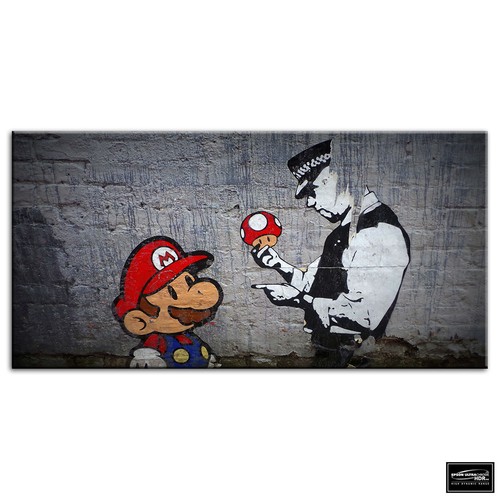Graffiti pop mario - mario, banksy