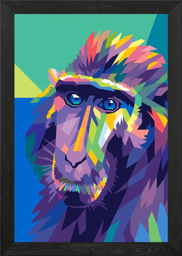 Monkey pop art - art, framed