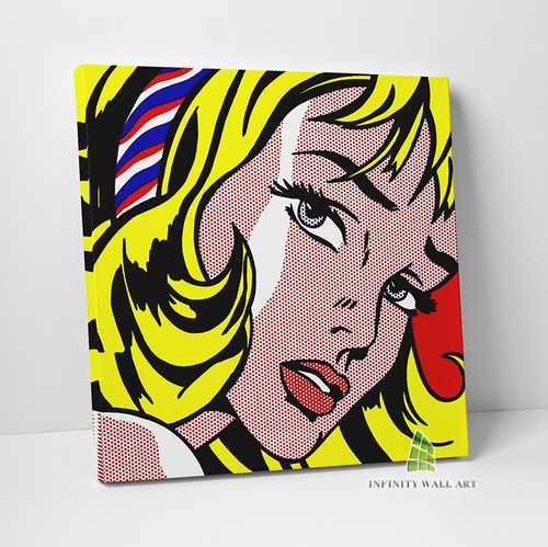 Pop art golden girl canvas - pop,