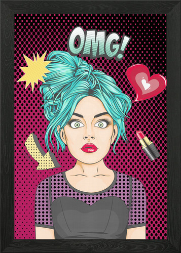 Pop art woman - art, framed